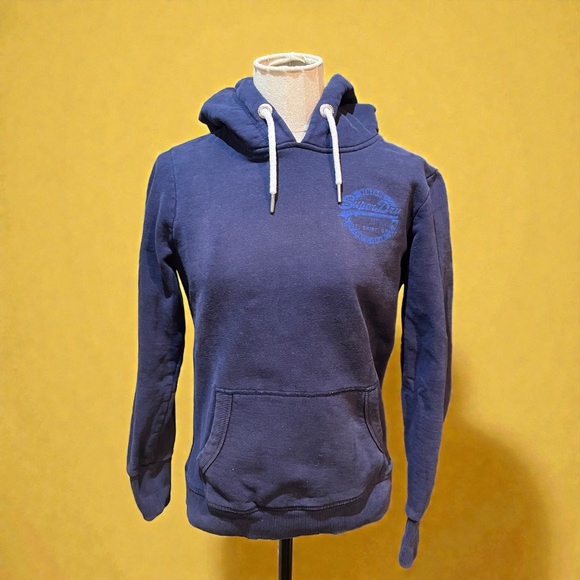 Superdry Sweaters - Superdry Women's Vintage Logo Heritage Hoodie - Blue Size 6